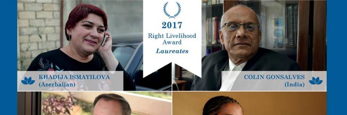 Khadija Ismayilova (Azerbaijan); Colin Gonsalves (India); Yetnebersh Nigussie (Ethiopia); and Colin Gonsalves (USA)