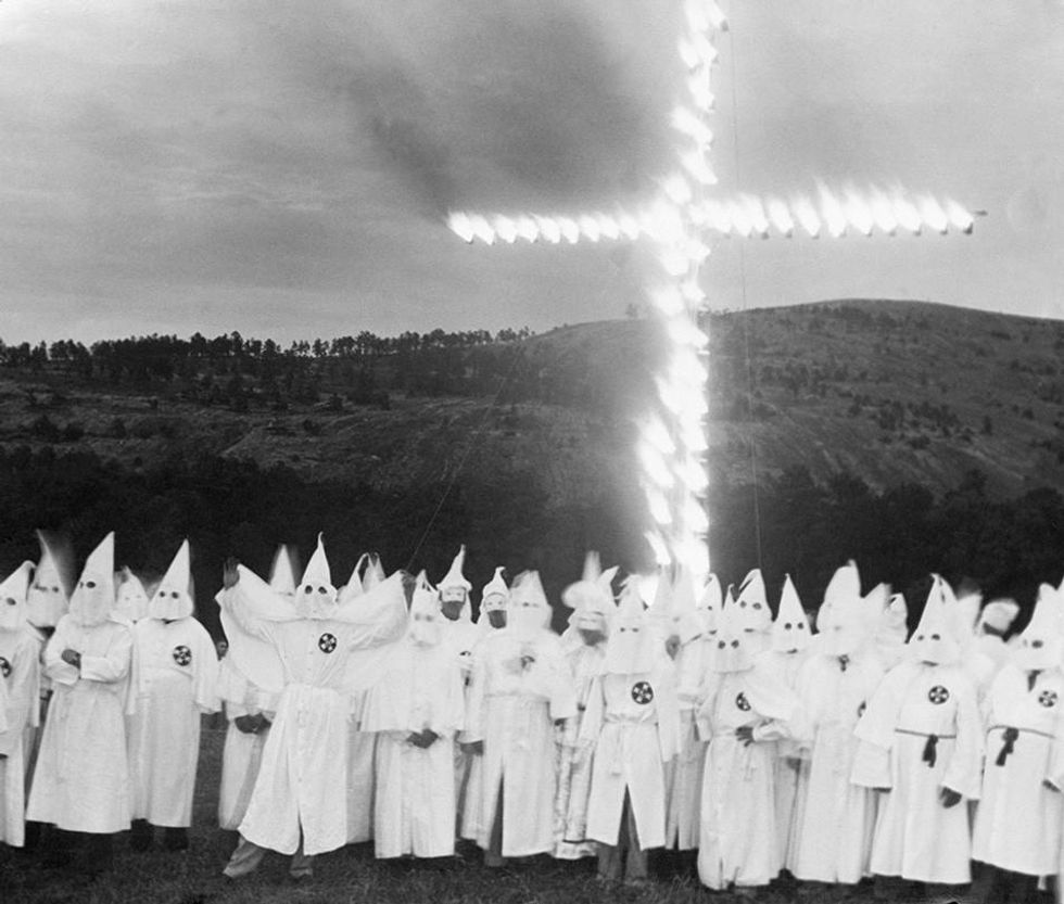 KKK Women Burn Cross at Stone Mountain
