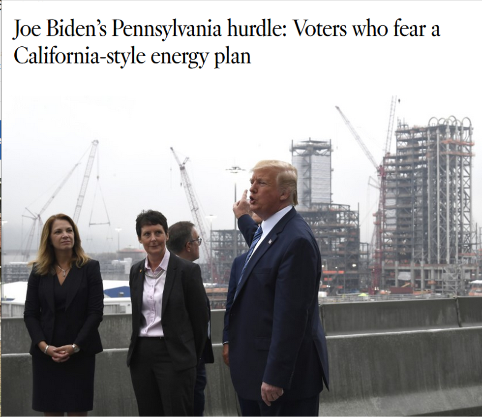 LA Times: Joe Biden's Pennsylvania hurdle: Voters who fear a California-style energy plan