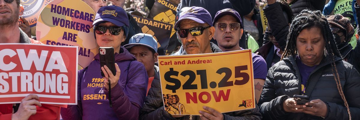 Labor unions rally for higher minimum wage
