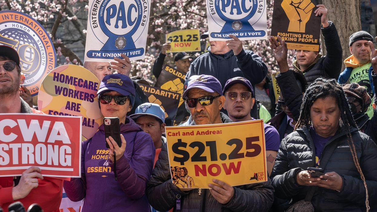 Labor unions rally for higher minimum wage
