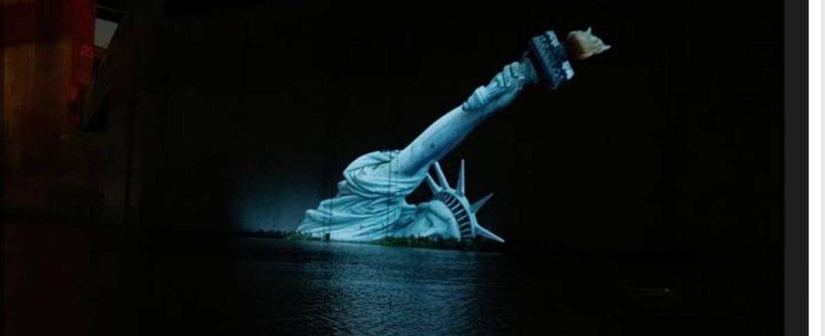 Lady Liberty going down: "Is she sweating?"
