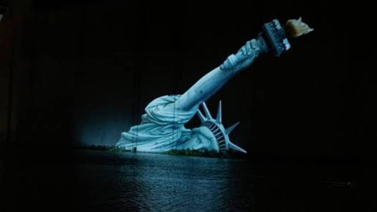 Lady Liberty going down: "Is she sweating?"