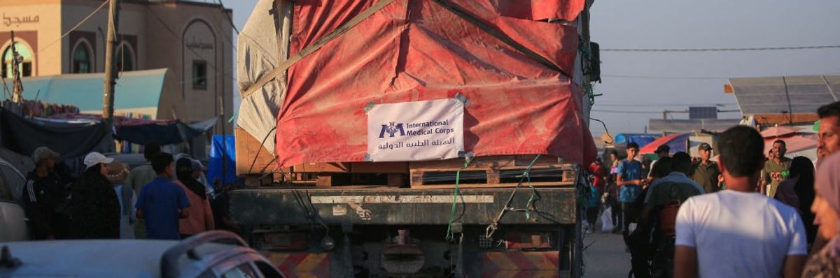 large truck in traffic