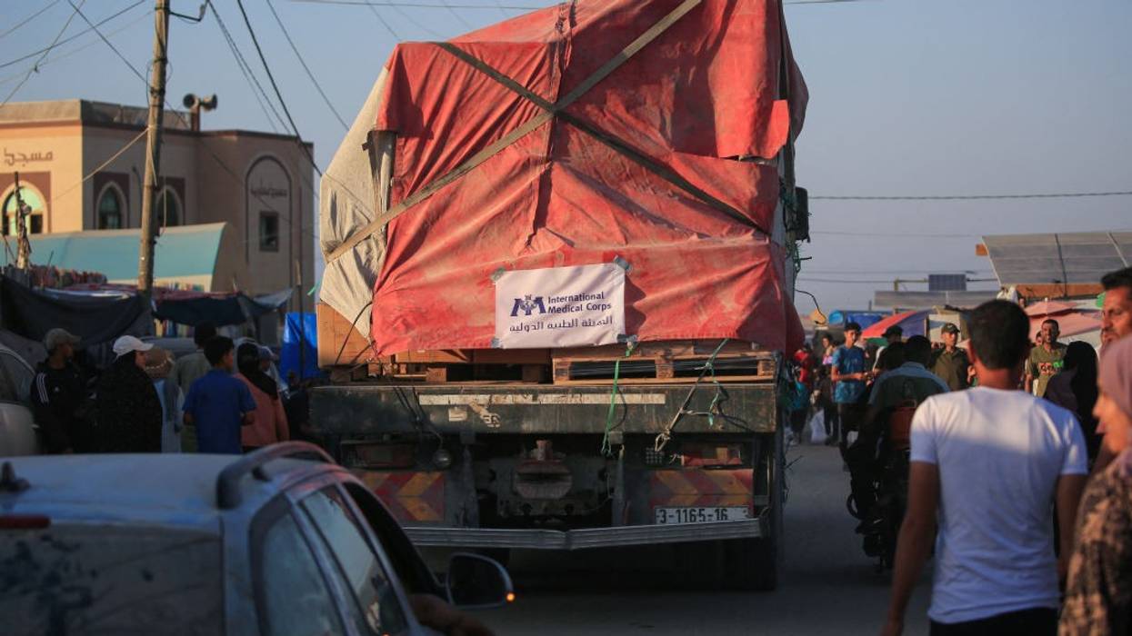 large truck in traffic
