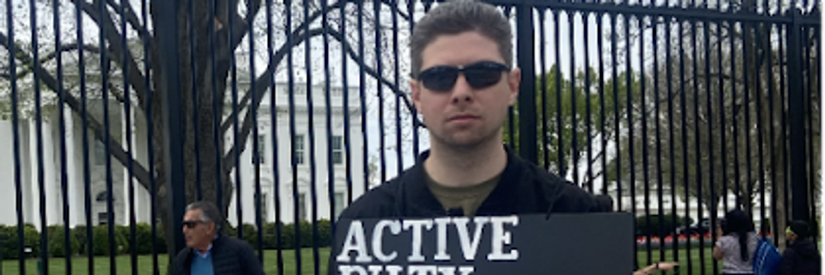 Larry Herbert outside White House.