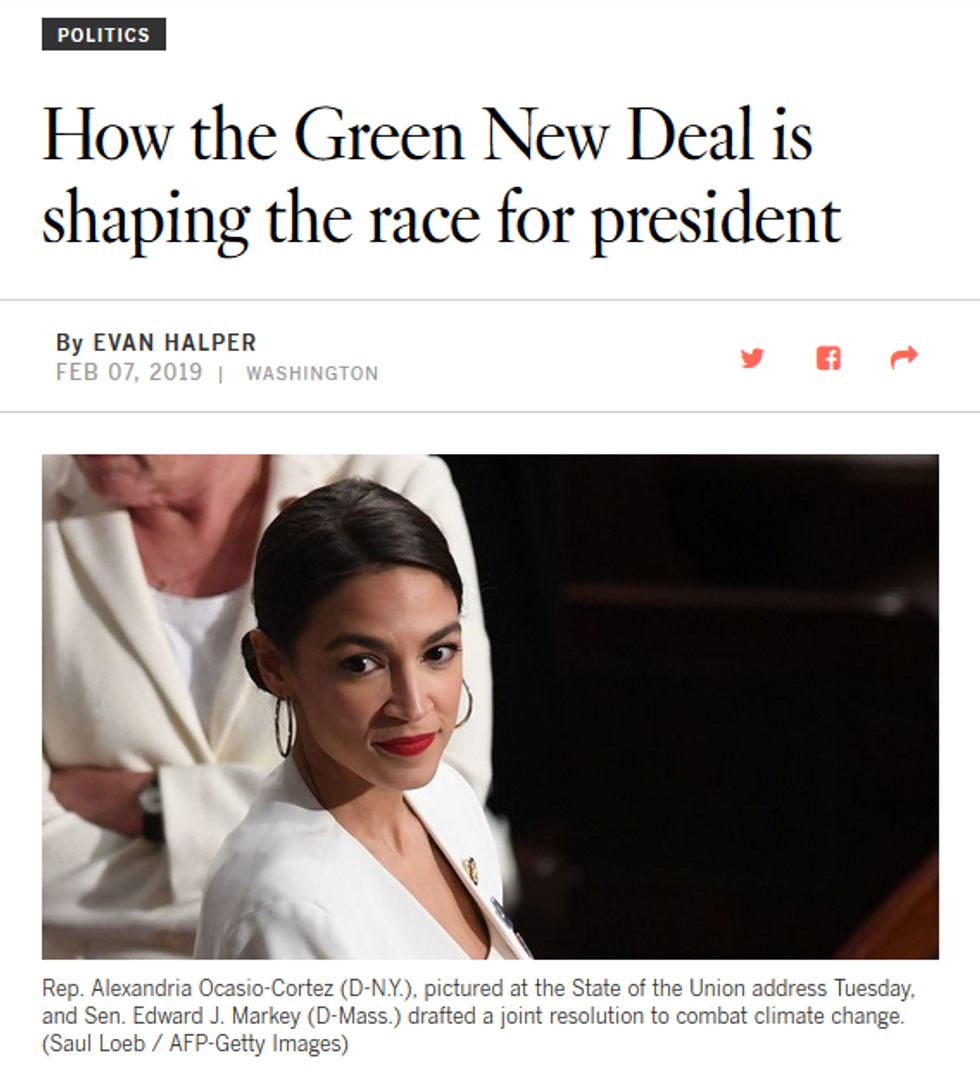 LAT: How the Green New Deal Is Shaping the Race for President