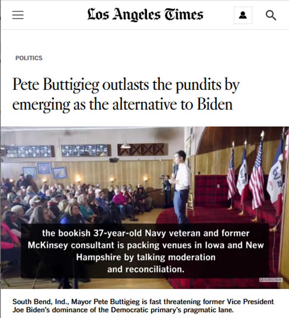 LAT: Pete Buttigieg outlasts the pundits by emerging as the alternative to Biden