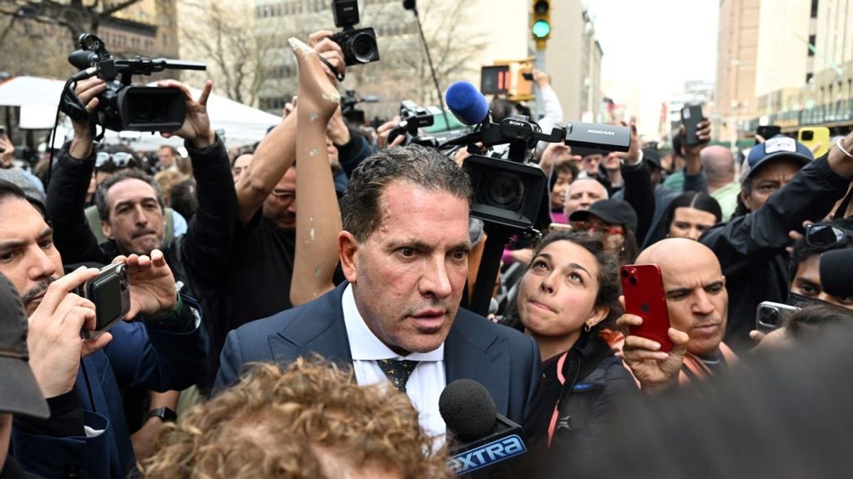 Lawyer of former US president Donald Trump, Joe Tacopina speaks to the press outside the Manhattan Criminal Court in New York on April 4, 2023 after Trump's hearing.