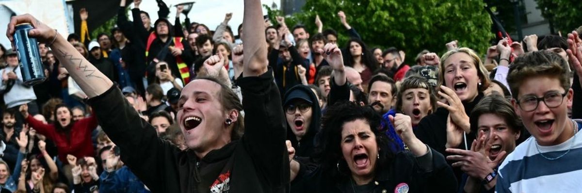 Left voters react to election results in France on July 7, 2024