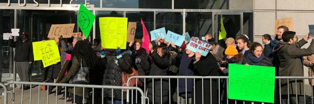 'Fed Up' With ICE Targeting of Courthouses, NYC Public Defenders Stage Mass Walkout