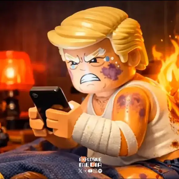 Lego Donald Trump with pants on fire