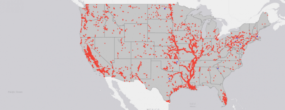 Levees exist in one out of every five U.S. counties. USACE