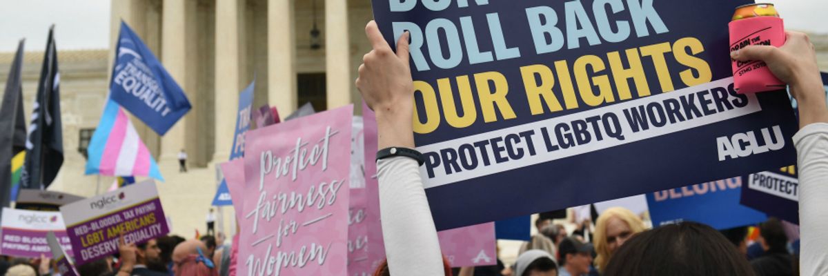 LGBTQ Advocates Flood Capitol Hill on Day One of Supreme Court's First Trans Civil Rights Case in US History