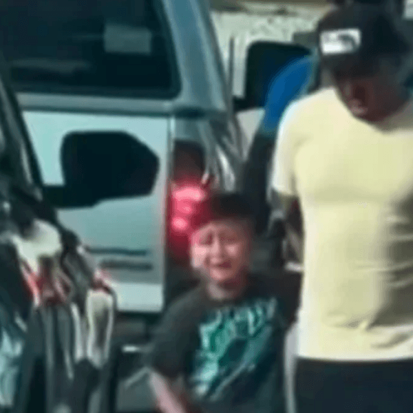 Liam Tadeo, 5, is seen crying as he and his father were detained by US Immigration and Customs Enforcement