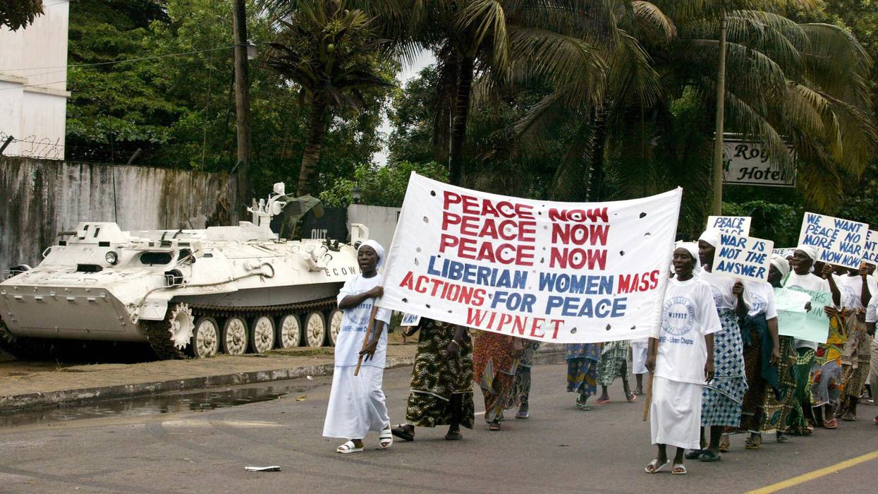 Liberian women stage a protest