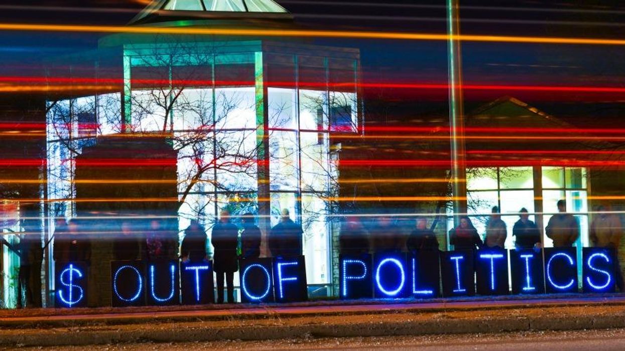 Light Brigade members protest money in politics