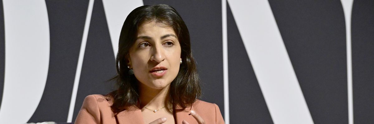 Lina Khan speaks onstage during the Fast Company Innovation Festival 2024