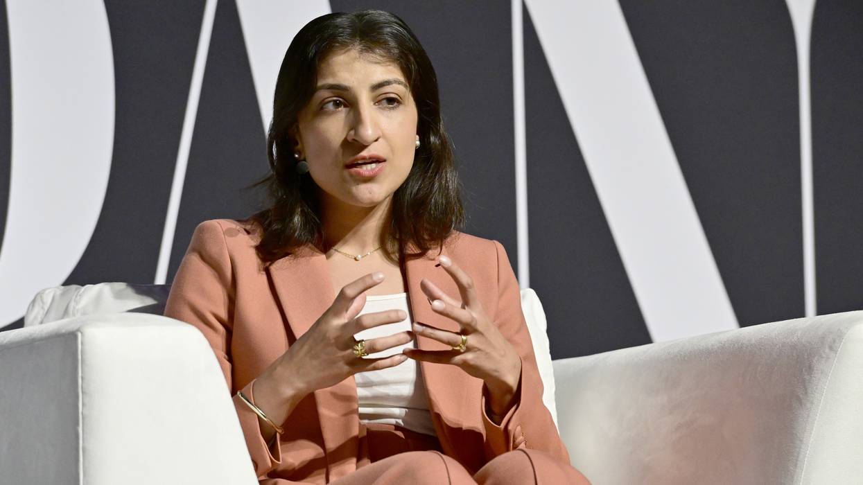 Lina Khan speaks onstage during the Fast Company Innovation Festival 2024