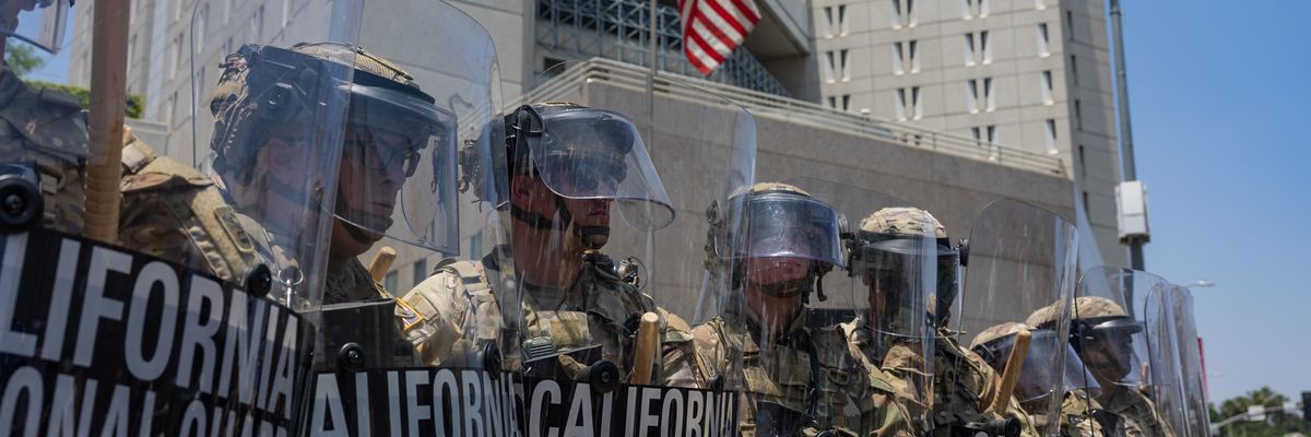 line of national guards people
