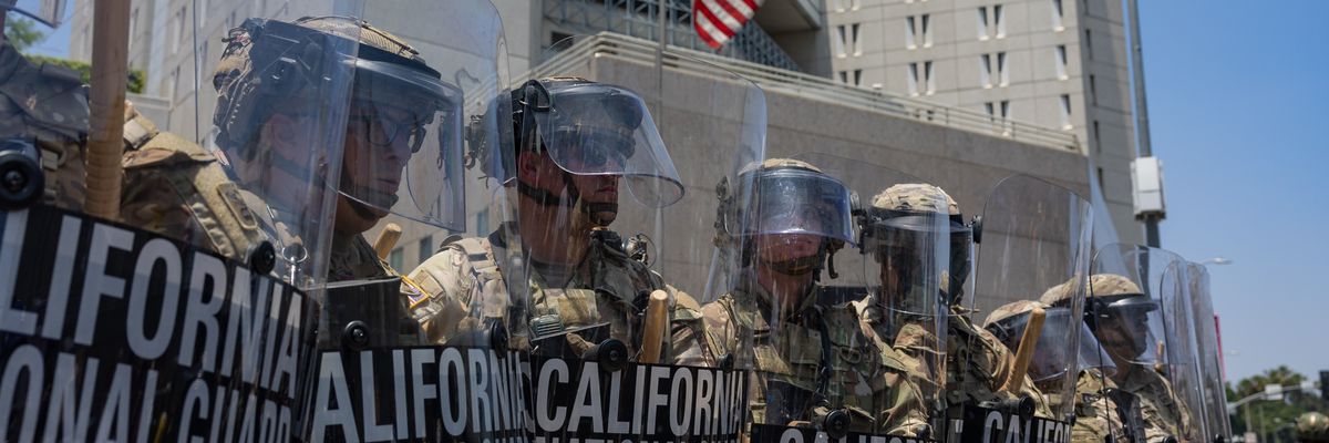 line of national guards people