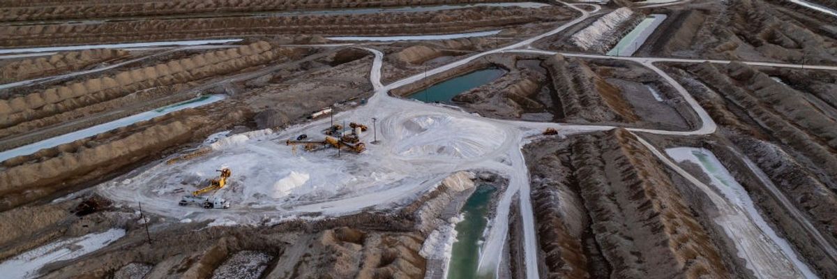 Lithium mining operation from above