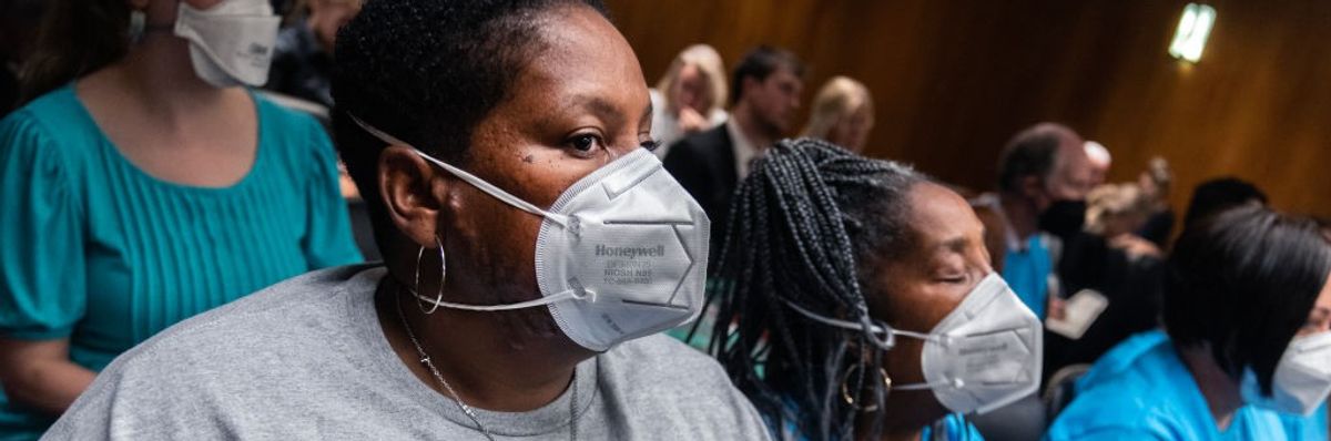 Long Covid activists attend a U.S. Senate hearing