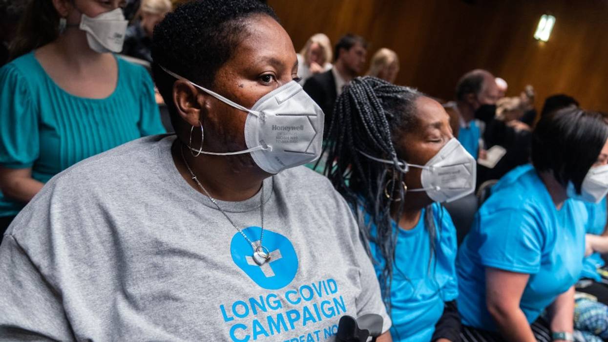 Long Covid activists attend a U.S. Senate hearing