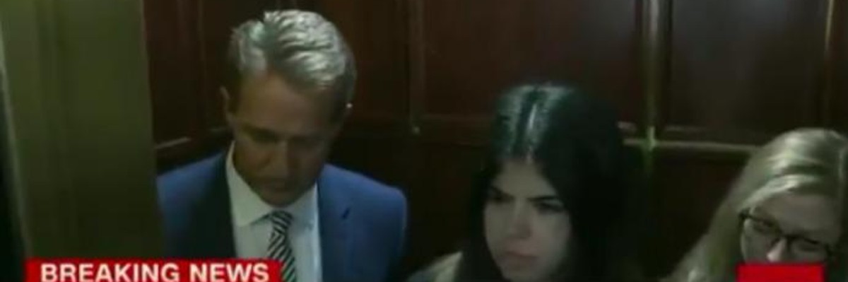 "Look at Me When I'm Talking to You!": Sexual Assault Survivors Furious at Sen. Jeff Flake After Says He'll Vote to Confirm Kavanaugh