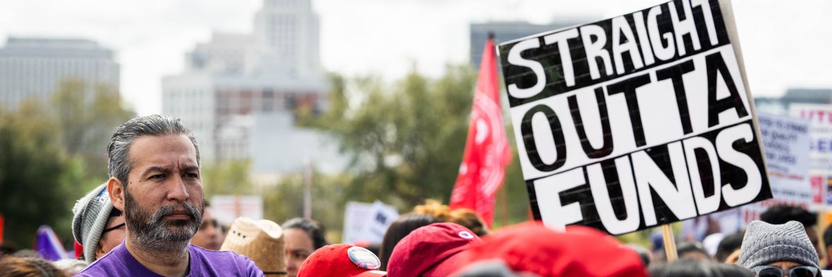 Los Angeles teachers join school support staff on strike
