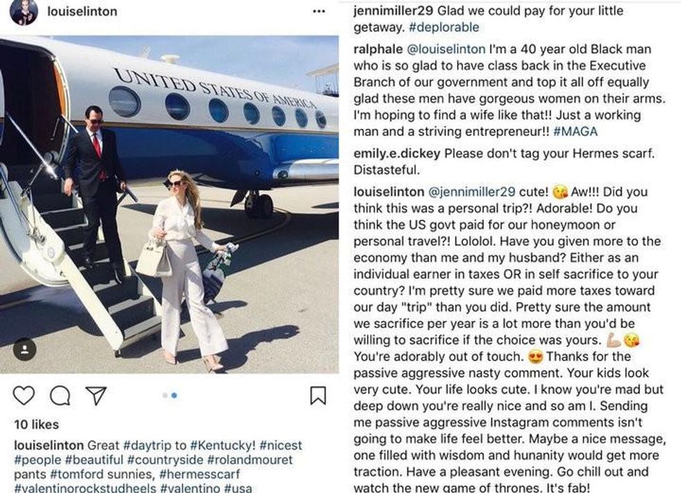 Louise Linton photo and comment