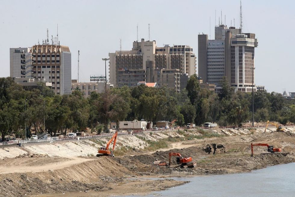 Low Tigris water levels in Baghdad, Iraq.