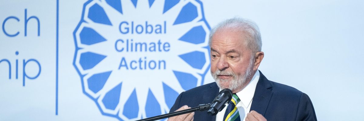 Luiz Inácio Lula da Silva, the president-elect of Brazil, speaks at the COP27 summit in Sharm El-Sheikh, Egypt on November 16, 2022.