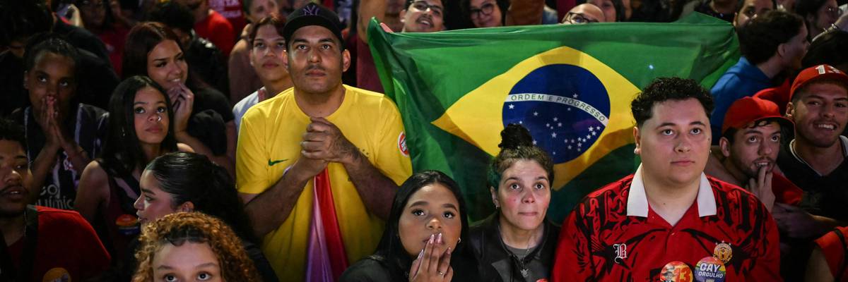 Lula supporters on presidential election night