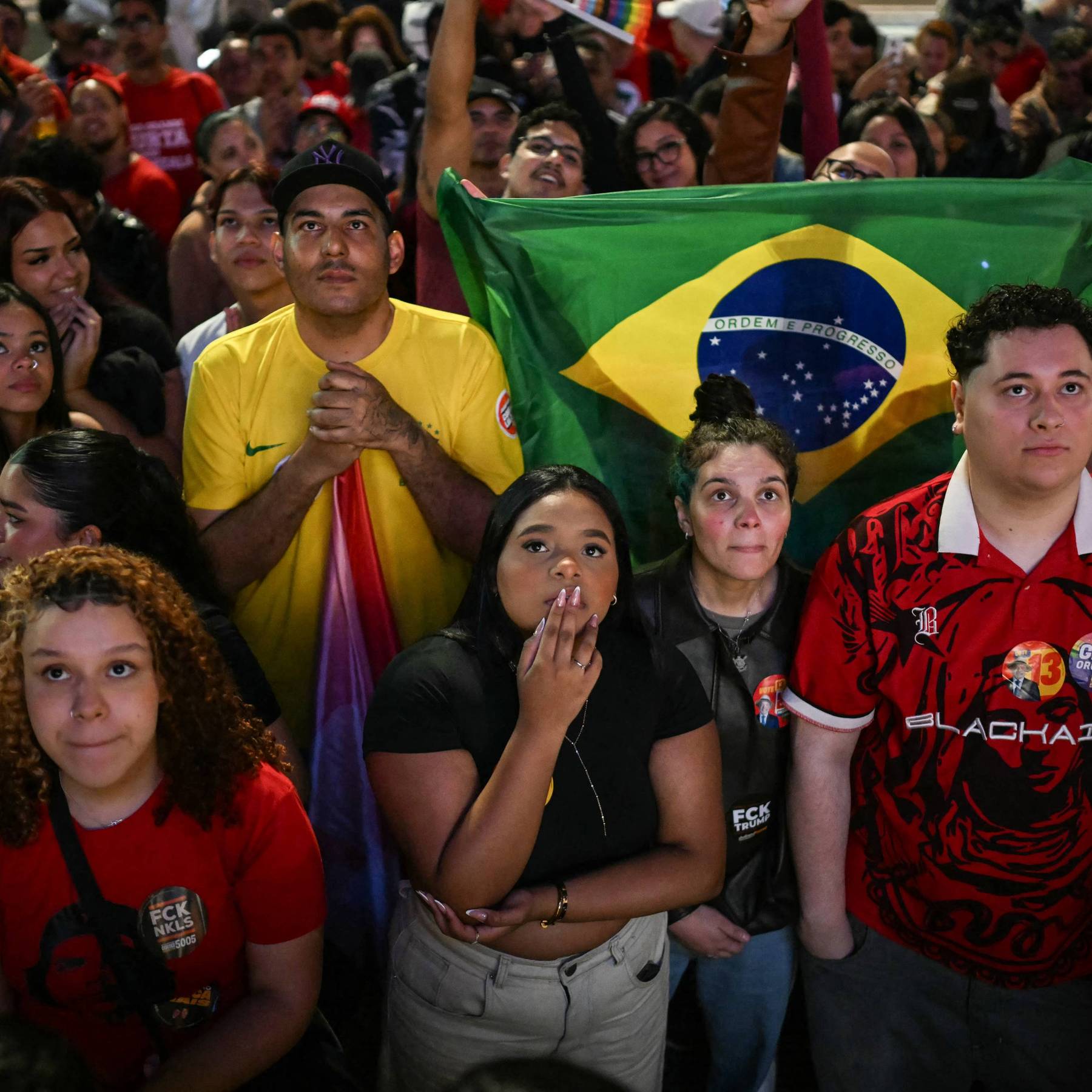 Lula supporters on presidential election night