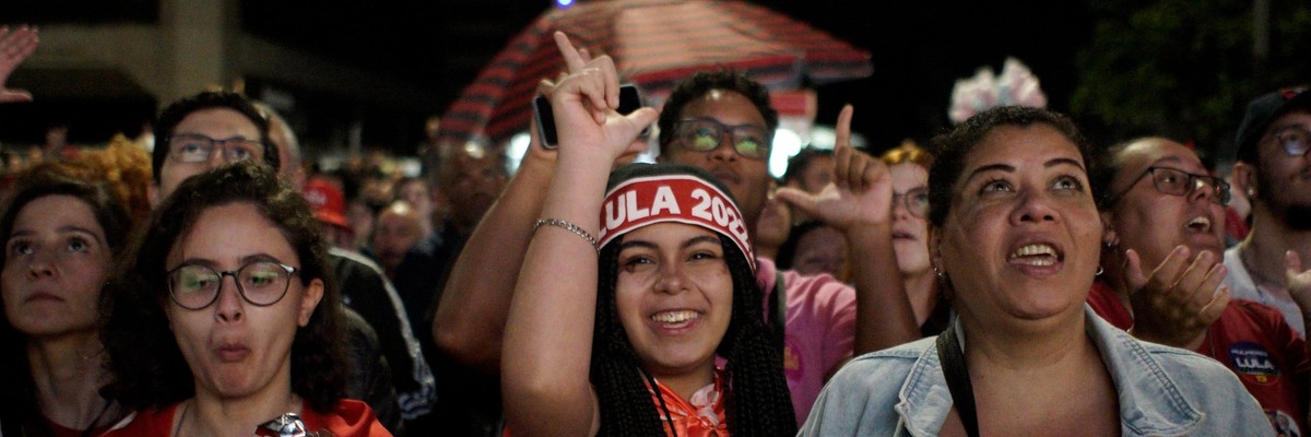 Lula supporters rally on Election Day in Brazil