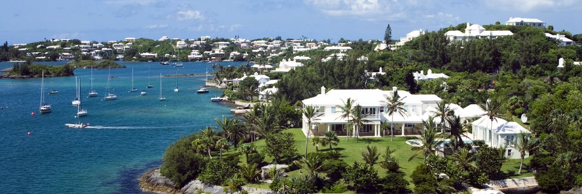 Luxury waterfront houses are seen in Bermuda