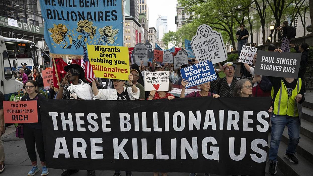 "MAGA Billionaire Blockade" rally in New York
