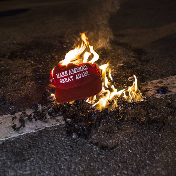 maga hat on fire