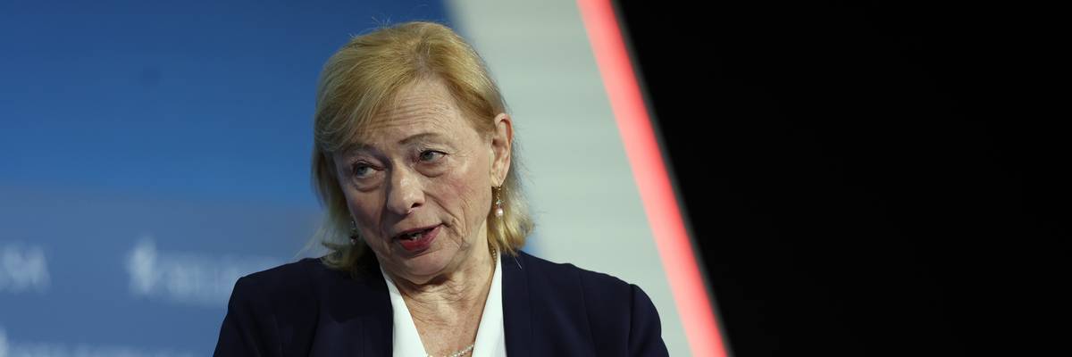 Maine Gov. Janet Mills (D) delivers remarks at the SelectUSA Investment Summit on May 4, 2023 in National Harbor, Maryland.