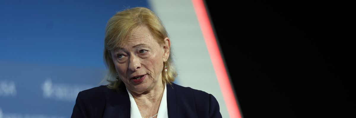 Maine Gov. Janet Mills (D) delivers remarks at the SelectUSA Investment Summit on May 4, 2023 in National Harbor, Maryland.