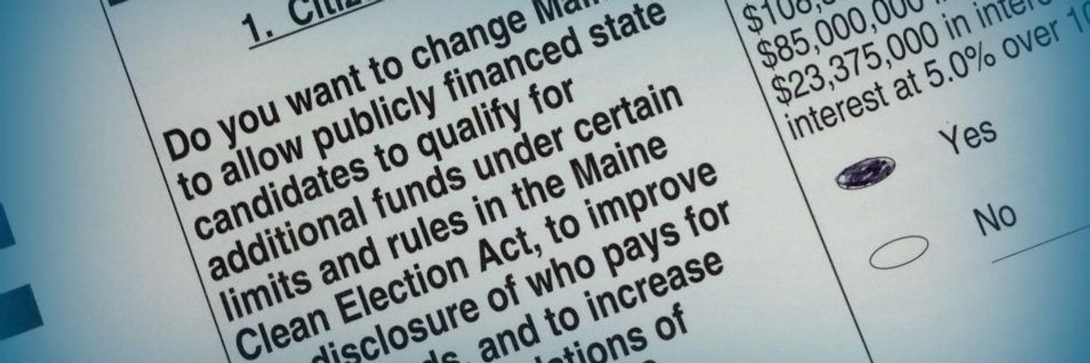 Leading Fight Against Money in Politics, Maine Voters Back Clean Elections