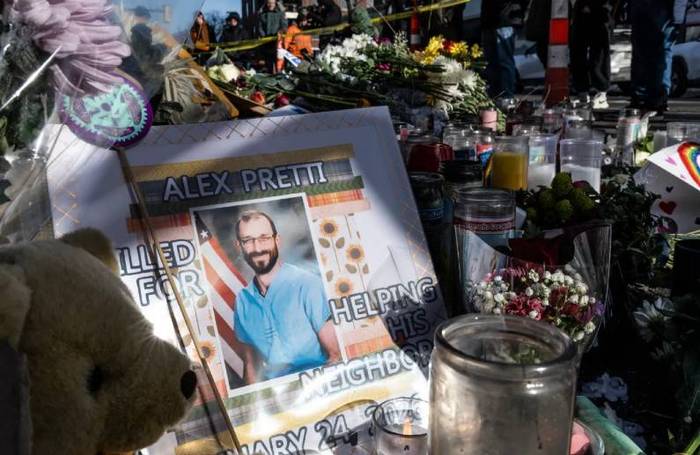 Makeshift memorial for Alex Pretti, shot dead in the streets of Minneapolis