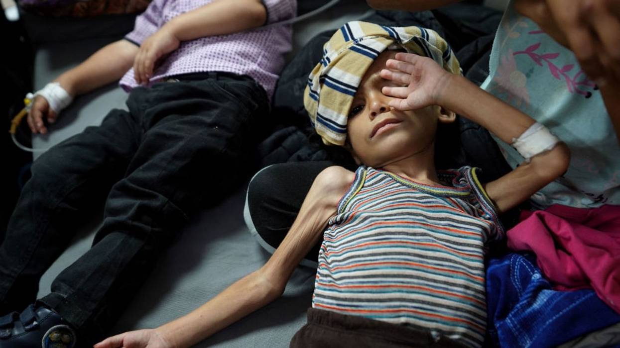 malnourished Gaza children in hospital
