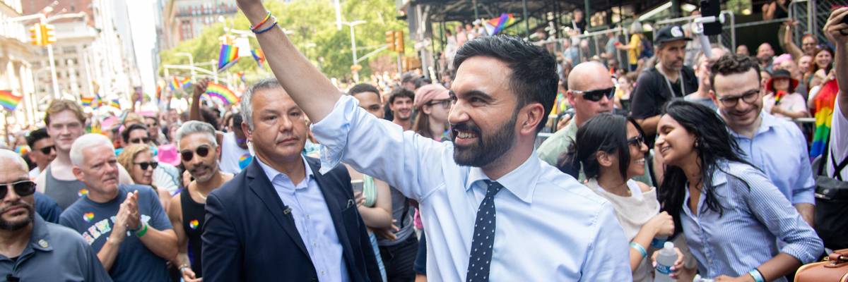 Mamdani at NYC Pride in 2025.