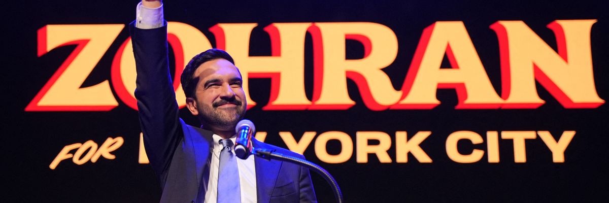 Mamdani waves after winning.