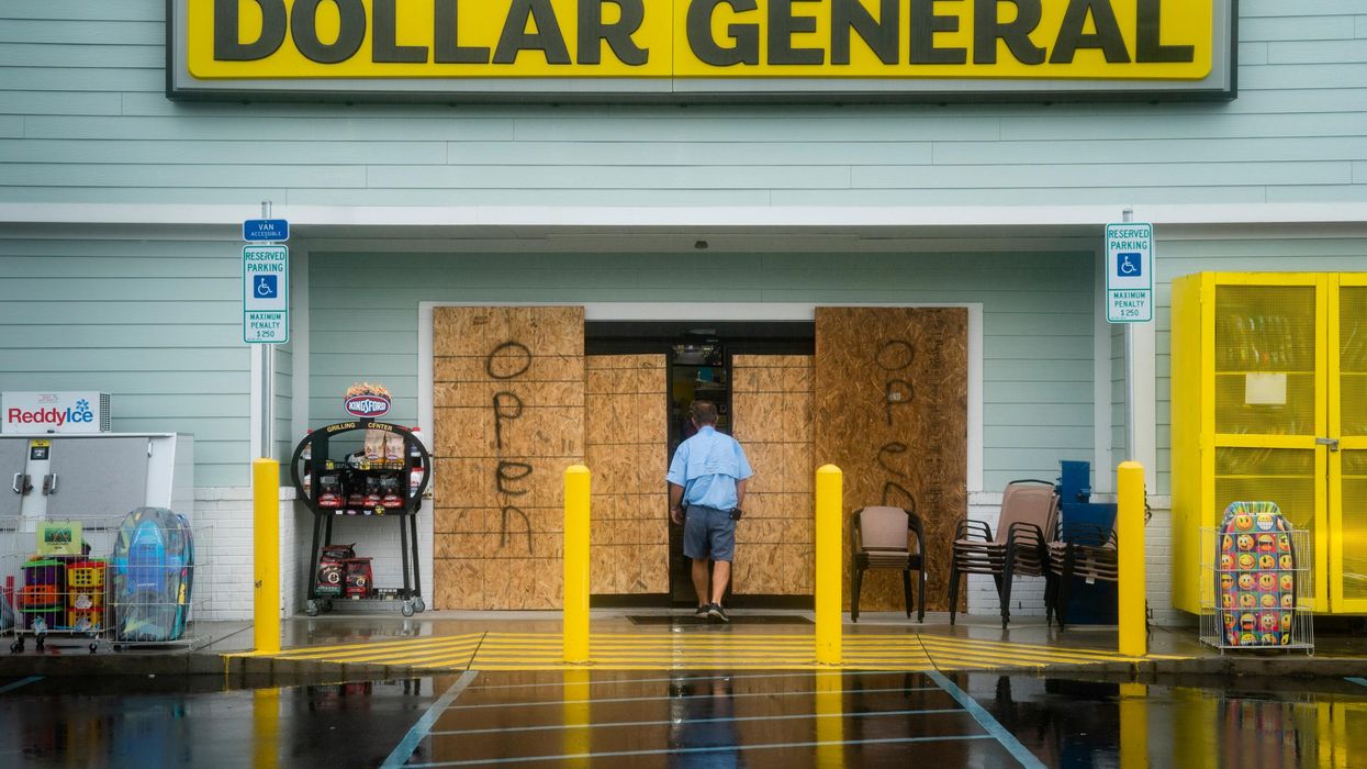 Man enters Dollar General.