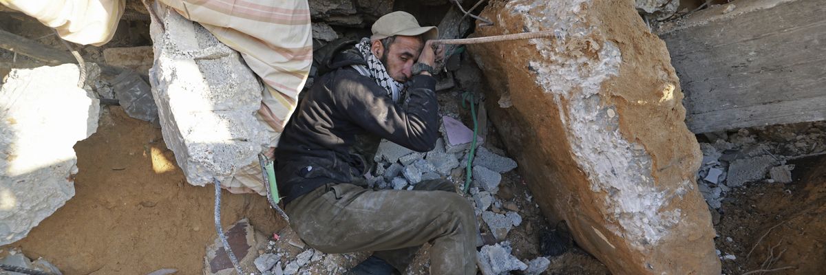 Man looks for survivors in Rafah