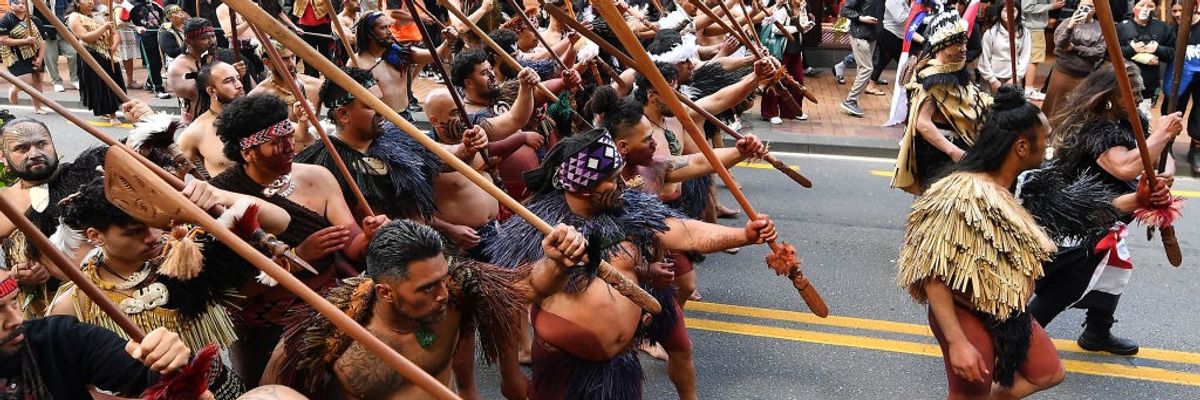 Māori and allies marched to protest a proposal to dilute Indigenous rights