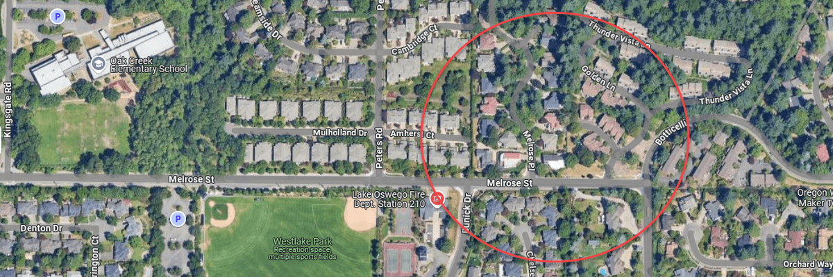 map containing the home of Chip Terhune